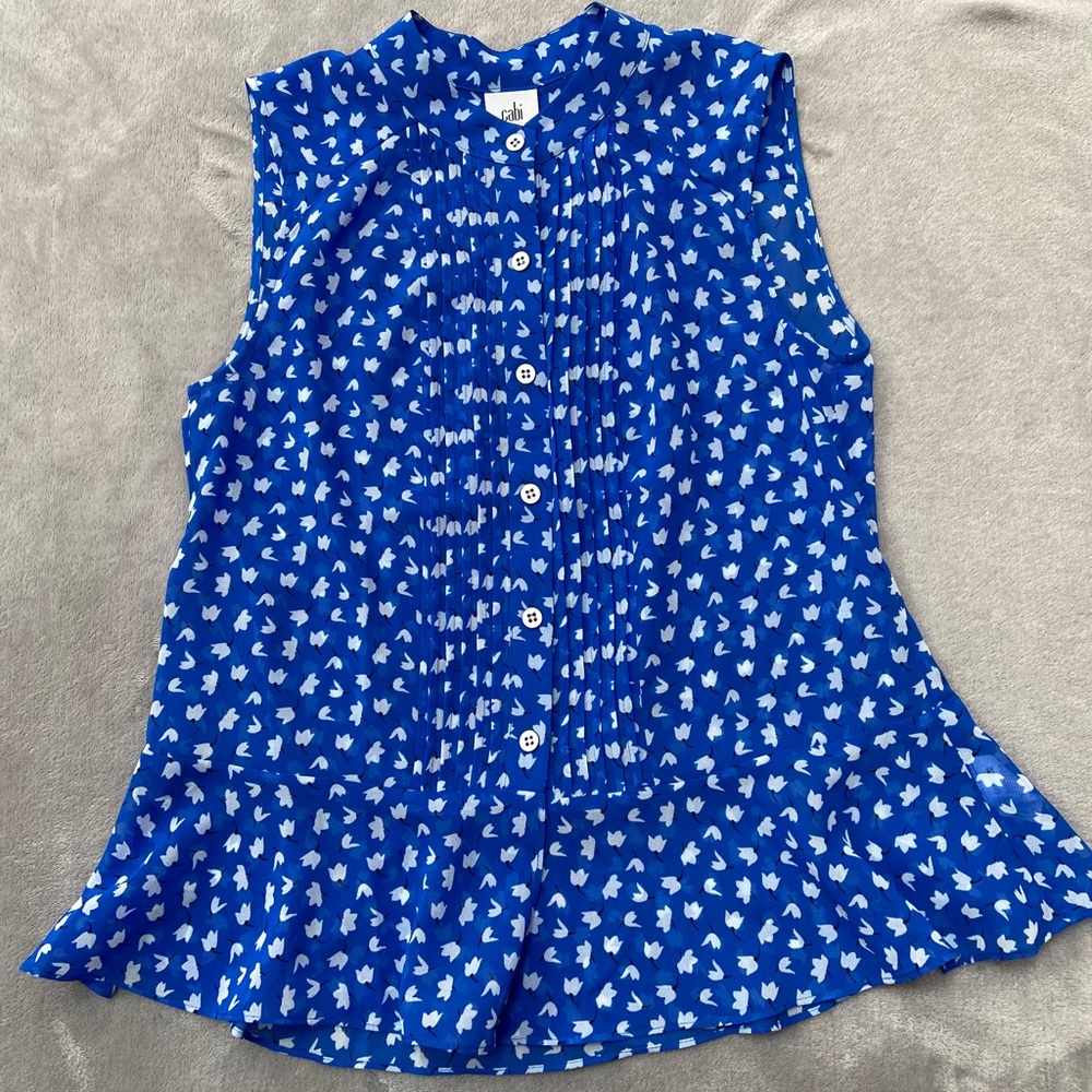 Sheer Blue Pattered Blouse